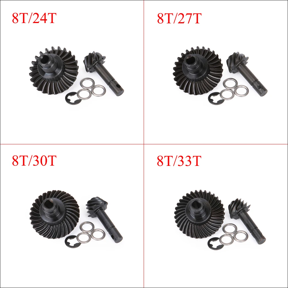 Rc Hobby Grade Crawler - Set Roda Gigi Bevel Logam 8T/24T/27T/30T/33T