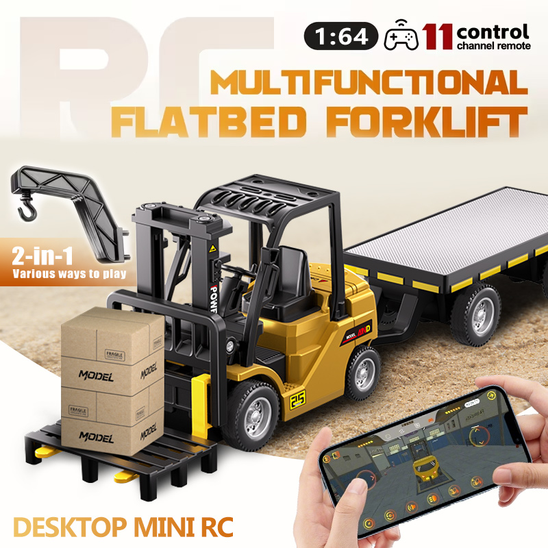 Rc Excavator Hydraulic - Set Forklift Crane Mini Remote Control