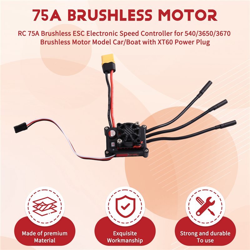 MACH-RC 75A Pengendali Kecepat - Brushless Motor 3650 ulasan dan harga